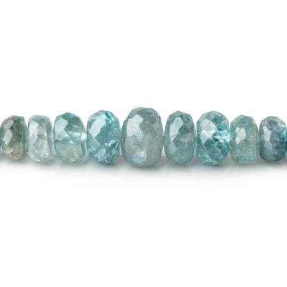 3-6.5mm Shaded Blue Zircon Faceted Rondelle Beads 18 inch 185 pieces
