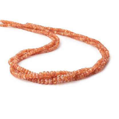 3-6.5mm Sunstone plain rondelle Beads 18 inch 227 pieces