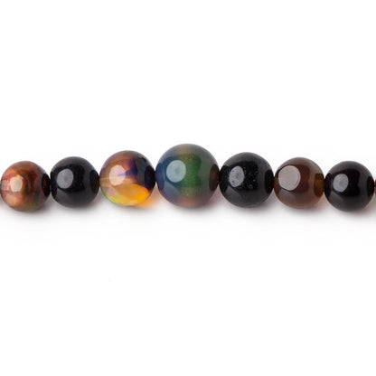 3-6mm Black Ethiopian Wollo Opal Plain Round Beads 18 inch 106 pieces