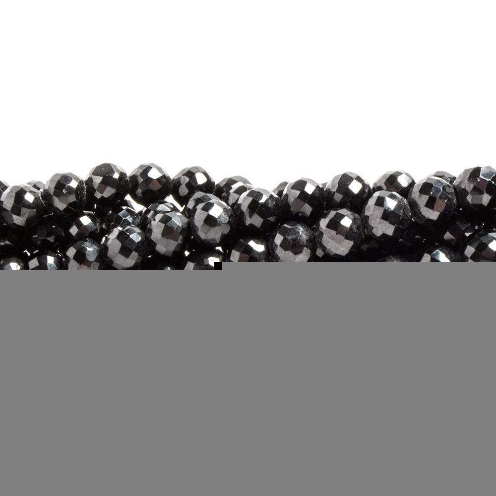 3-6mm Black Spinel Beads Faceted Rounds 15.5 inch 97 pieces