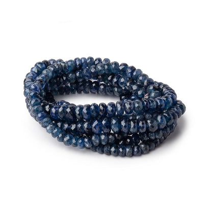 3-6mm Blue Sapphire Faceted Rondelle Beads 16 inch 151 pieces