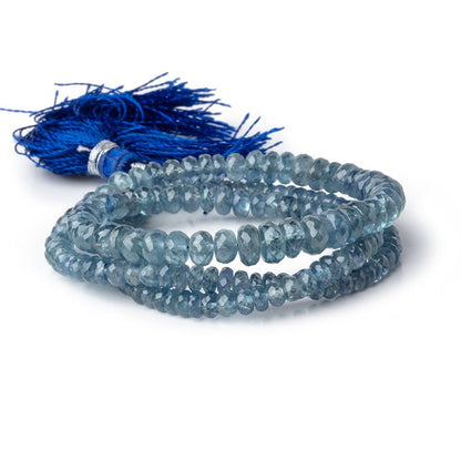 3-6mm Blue Sapphire Faceted Rondelle Beads 16 inch 169 pieces AA