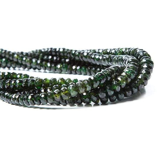 3-6mm Chrome Tourmaline Faceted Rondelle 16 inch 182 pieces