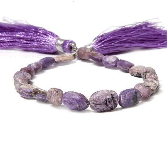 3-6mm Frosted Charoite plain oval beads 7.75 inch 21 pieces