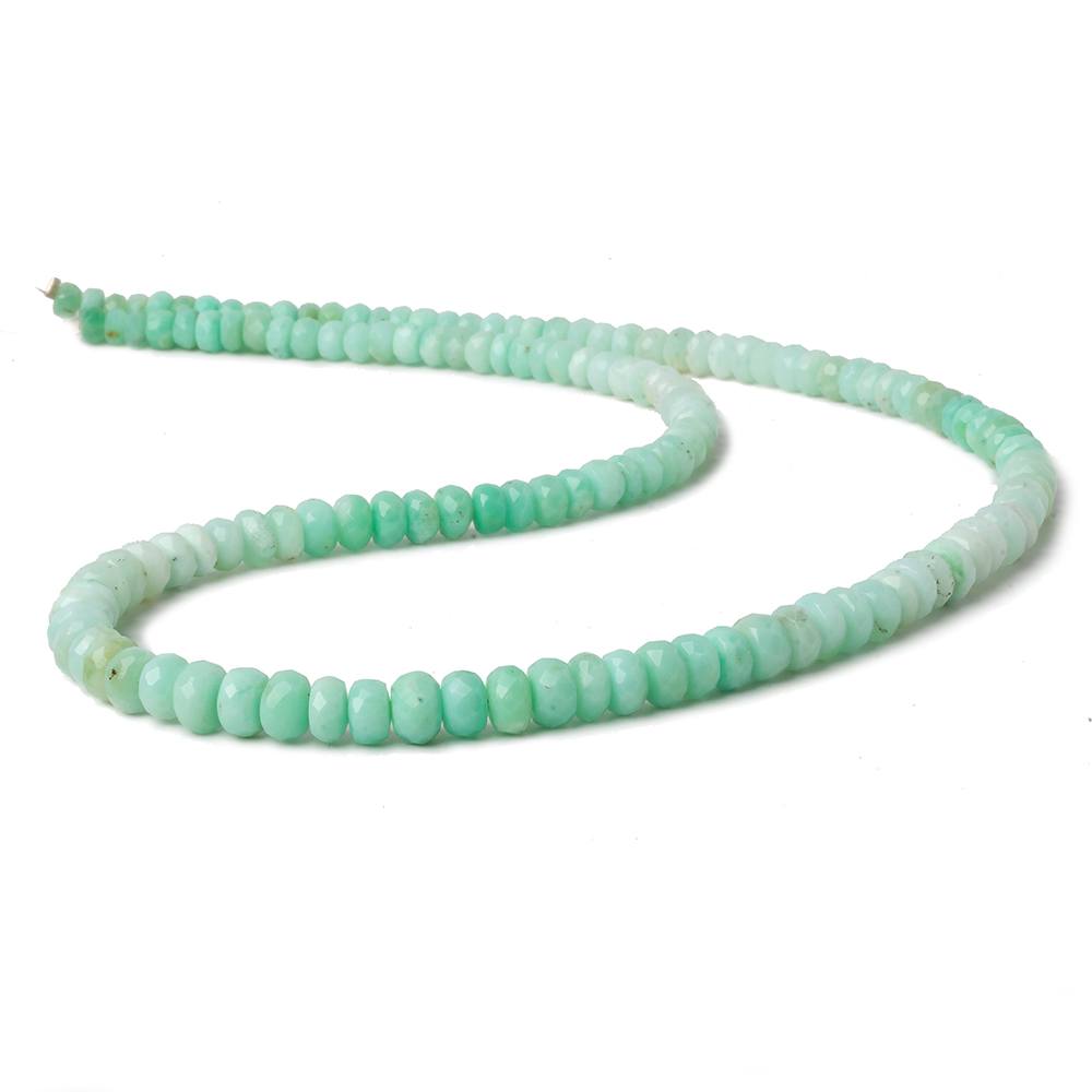 3-6mm Green Tanzanian Opal faceted rondelles 18 inch 144 beads AA