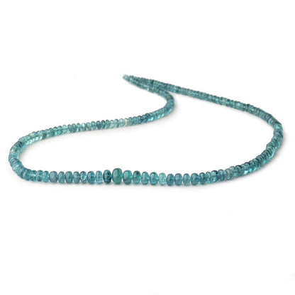 3-6mm Indicolite Blue Tourmaline Plain Rondelle Beads 17 inch 186 pieces AA