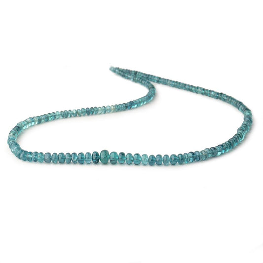 3-6mm Indicolite Blue Tourmaline Plain Rondelle Beads 17 inch 186 pieces AA