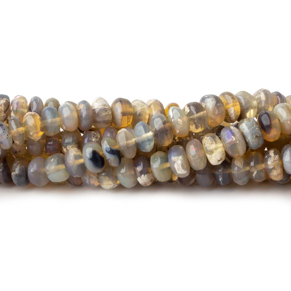 3-6mm Multi Brown Australian Opal plain rondelles 18 inch 165 beads