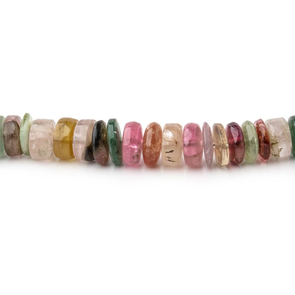 3-6mm Multi Color Tourmaline Plain Heishi Beads 18 inch 240 pieces