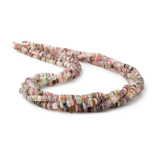 3-6mm Multi Color Tourmaline Plain Heishi Beads 18 inch 240 pieces
