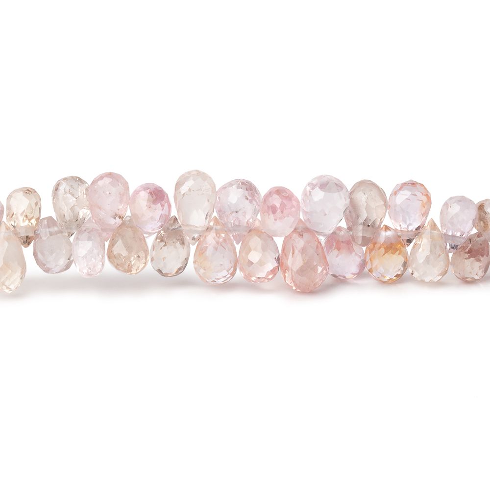 3-6mm Multi Pink Sapphire Faceted Tear Drop Beads 17 inch 300 pieces AA