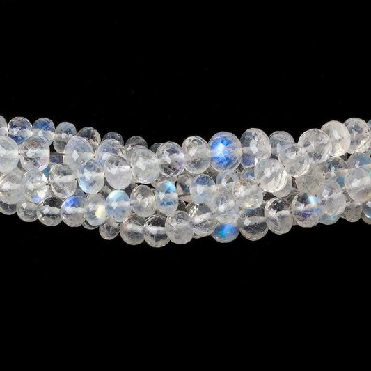 3mm Rainbow Moonstone micro faceted rondelles 16 inch 166 beads AAA