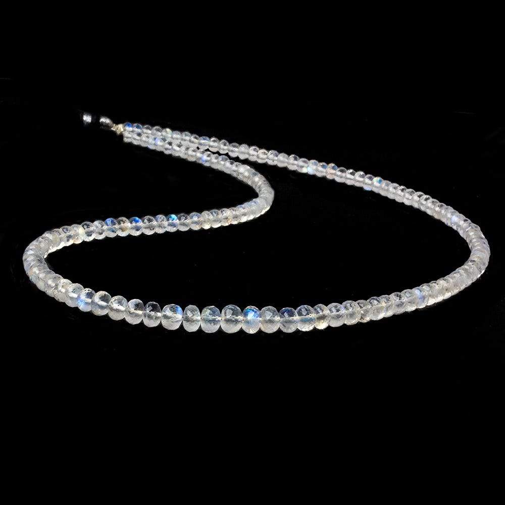 3mm Rainbow Moonstone micro faceted rondelles 16 inch 166 beads AAA