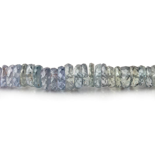 3-6mm Stormy Blue Sapphire Faceted Heishi Beads 17.5 inch 320 pieces AAA