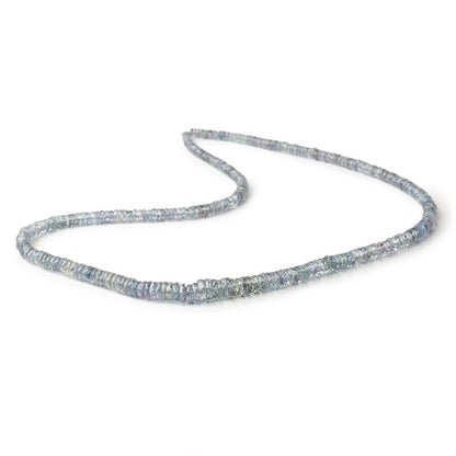 3-6mm Stormy Blue Sapphire Faceted Heishi Beads 17.5 inch 320 pieces AAA