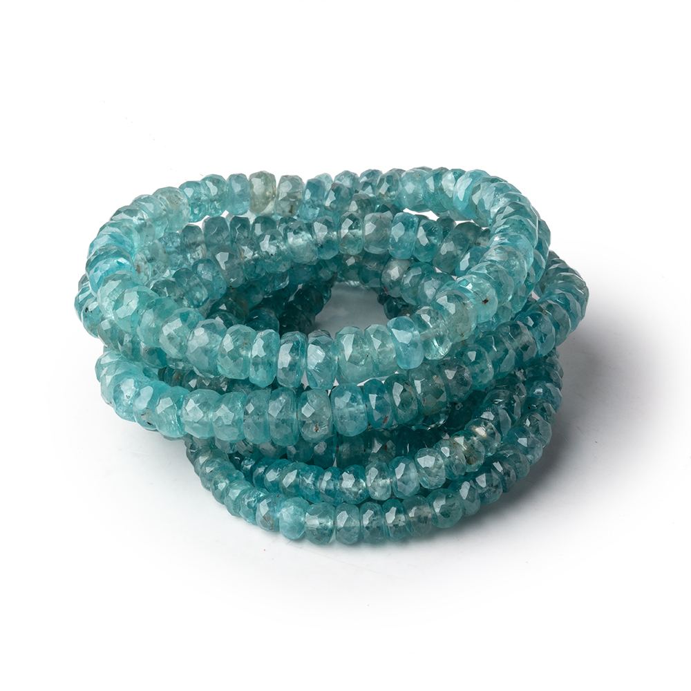 3-6mm Teal Kyanite Faceted Rondelle Beads 16 inch 142 pieces