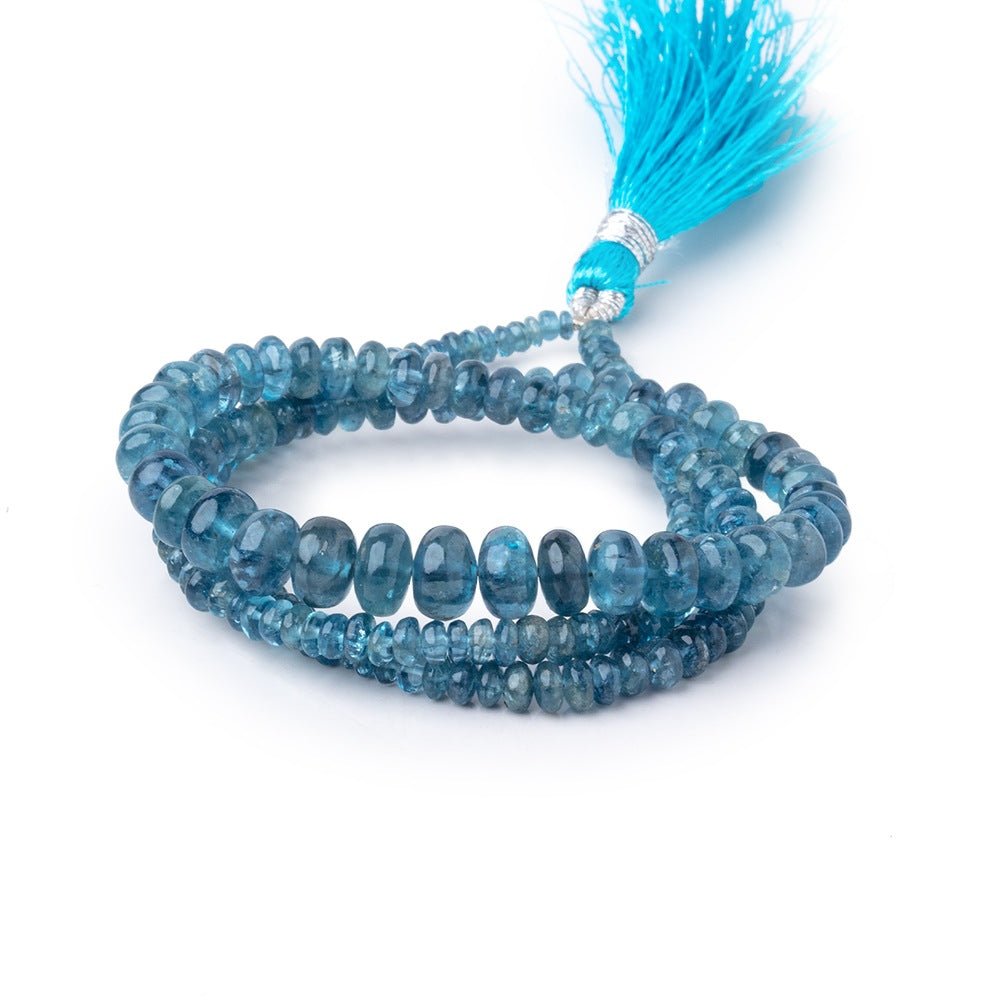 3-7.5mm Santa Maria Aquamarine Plain Rondelles 18 inch 187 Beads AA