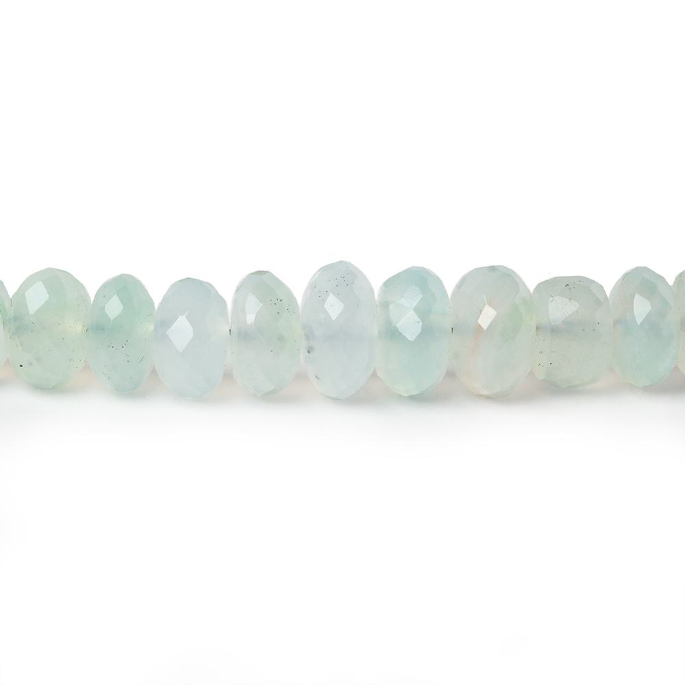 3-7mm Aqua Green Chalcedony faceted rondelles 18 inch 135 beads AA