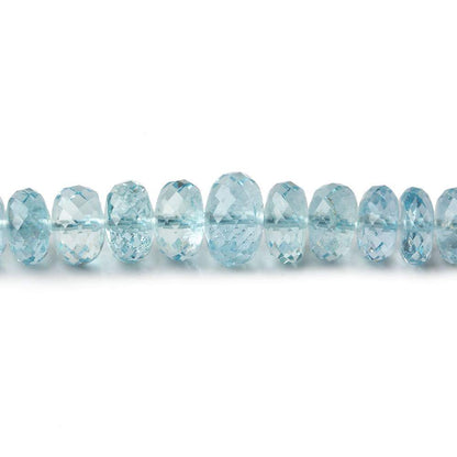 3-7mm Aquamarine Faceted Rondelle 16 inch 125 pieces AA