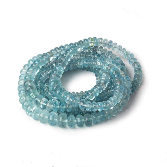 3-7mm Aquamarine Plain Rondelle Beads 18 inch 159 pieces AA