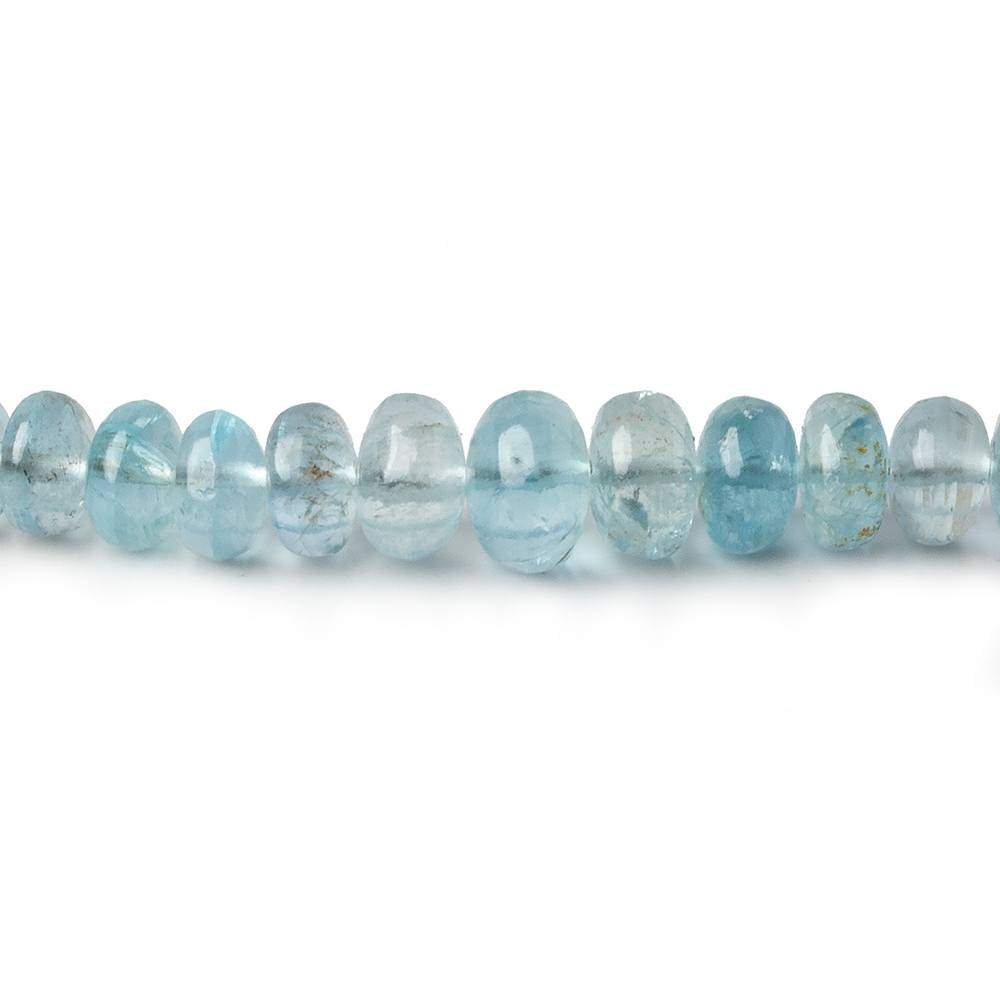 3-7mm Aquamarine Plain Rondelle Beads 18 inch 159 pieces AA
