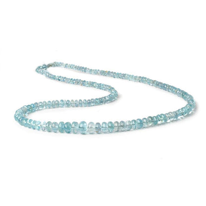 3-7mm Aquamarine Plain Rondelle Beads 18 inch 159 pieces AA