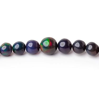 3-7mm Black Ethiopian Opal Plain Round Beads 16 inch 87 pieces