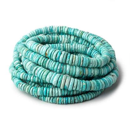 3-7mm Chinese Turquoise faceted heshi beads 18 inch 290 beads