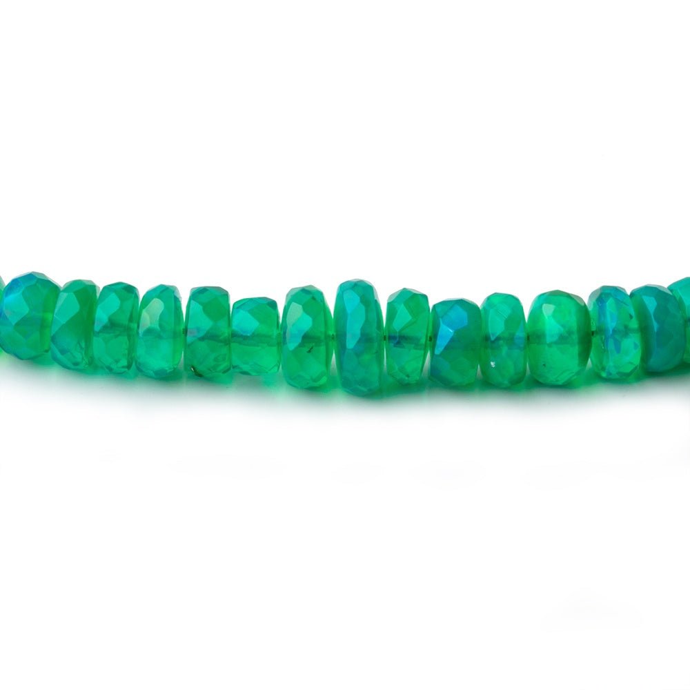 3-7mm Kelly Green Ethiopian Opal Faceted Rondelle Beads 16 inch 172 pieces