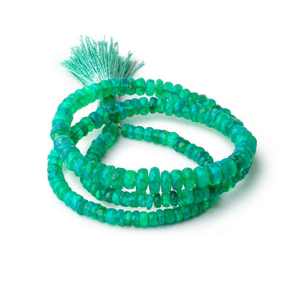 3-7mm Kelly Green Ethiopian Opal Faceted Rondelle Beads 16 inch 172 pieces