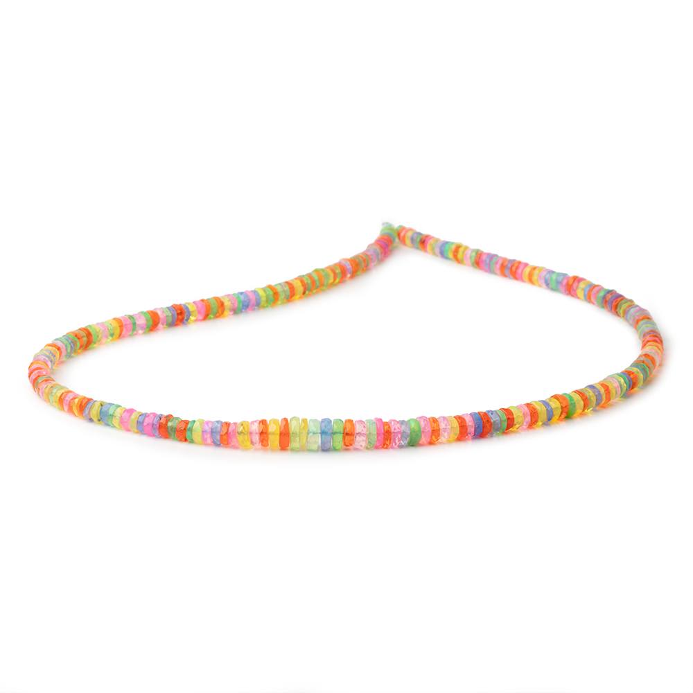 3-7mm Multi Color Ethiopian Opal Faceted Heishi 16 inch 230 Beads AA