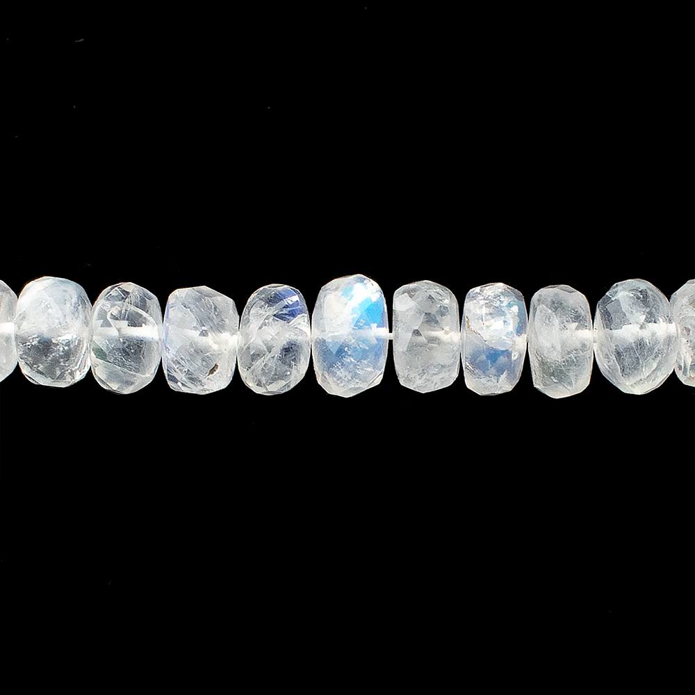 3-7mm Rainbow Moonstone Faceted Rondelle Beads 18.5 inch 184 pieces