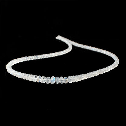 3-7mm Rainbow Moonstone Faceted Rondelle Beads 18.5 inch 184 pieces