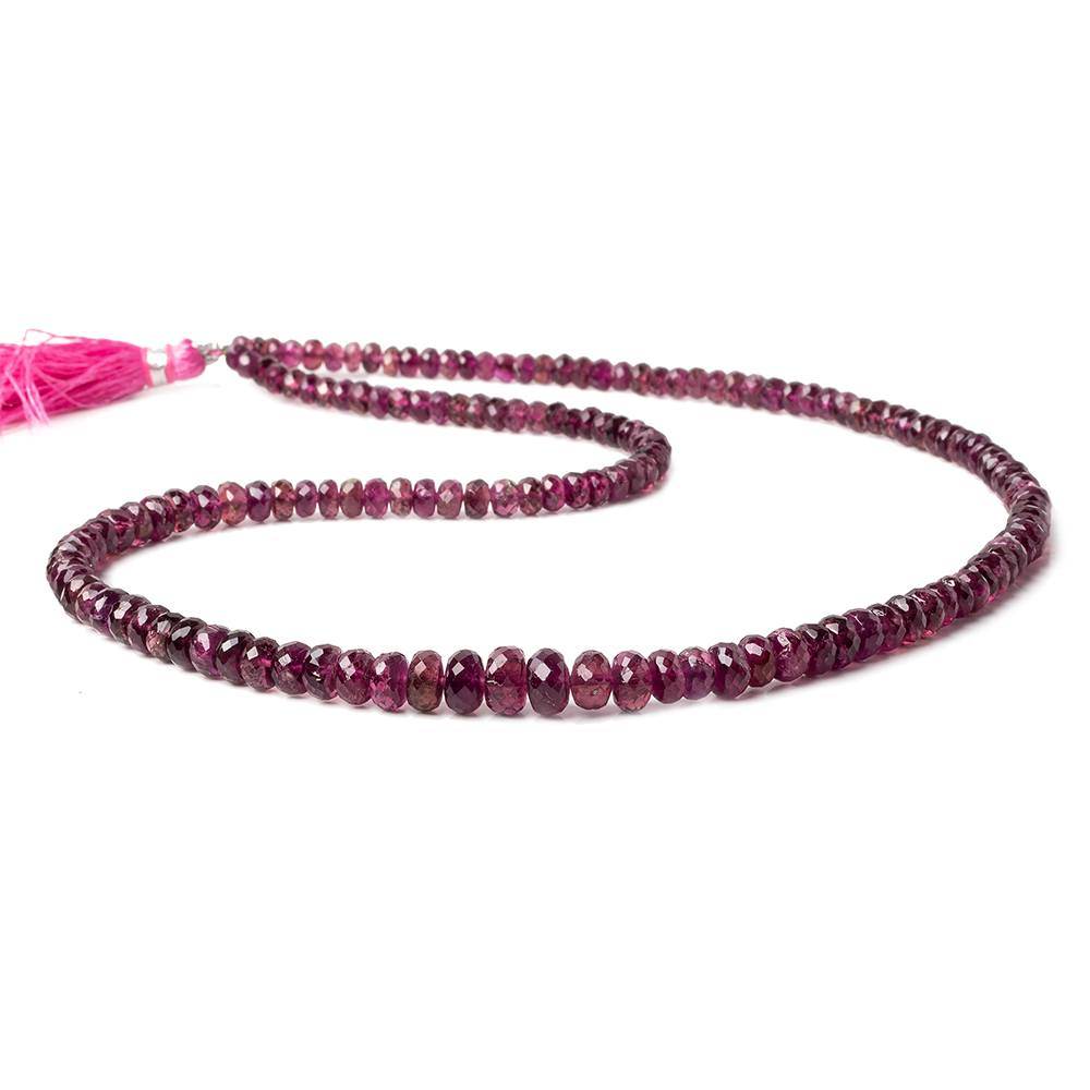 3-7mm Rubelite Tourmaline Faceted Rondelle Beads 18 inch 153 pcs