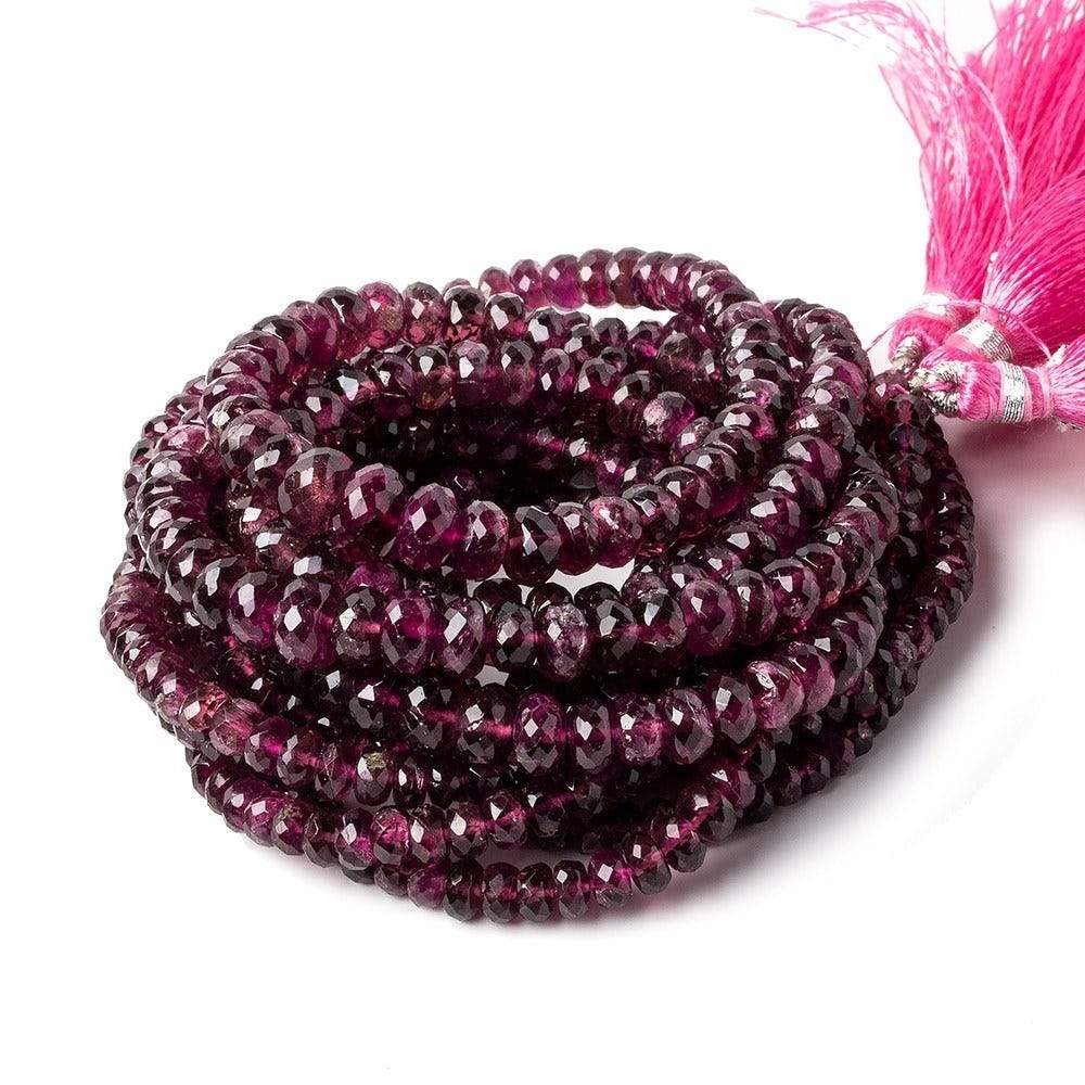 3-7mm Rubelite Tourmaline Faceted Rondelle Beads 18 inch 153 pcs
