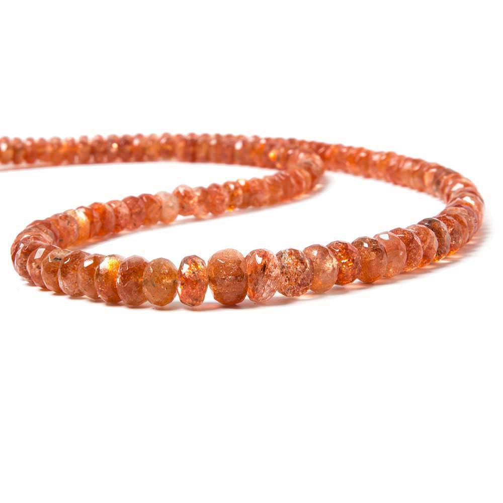 3-7mm Sunstone Faceted Rondelle Beads 18 inch 160 pieces