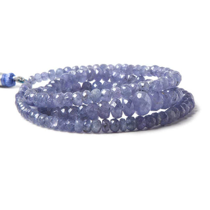 3-7mm Tanzanite Beads Faceted Rondelle, A Grade 17 inch 159 pieces