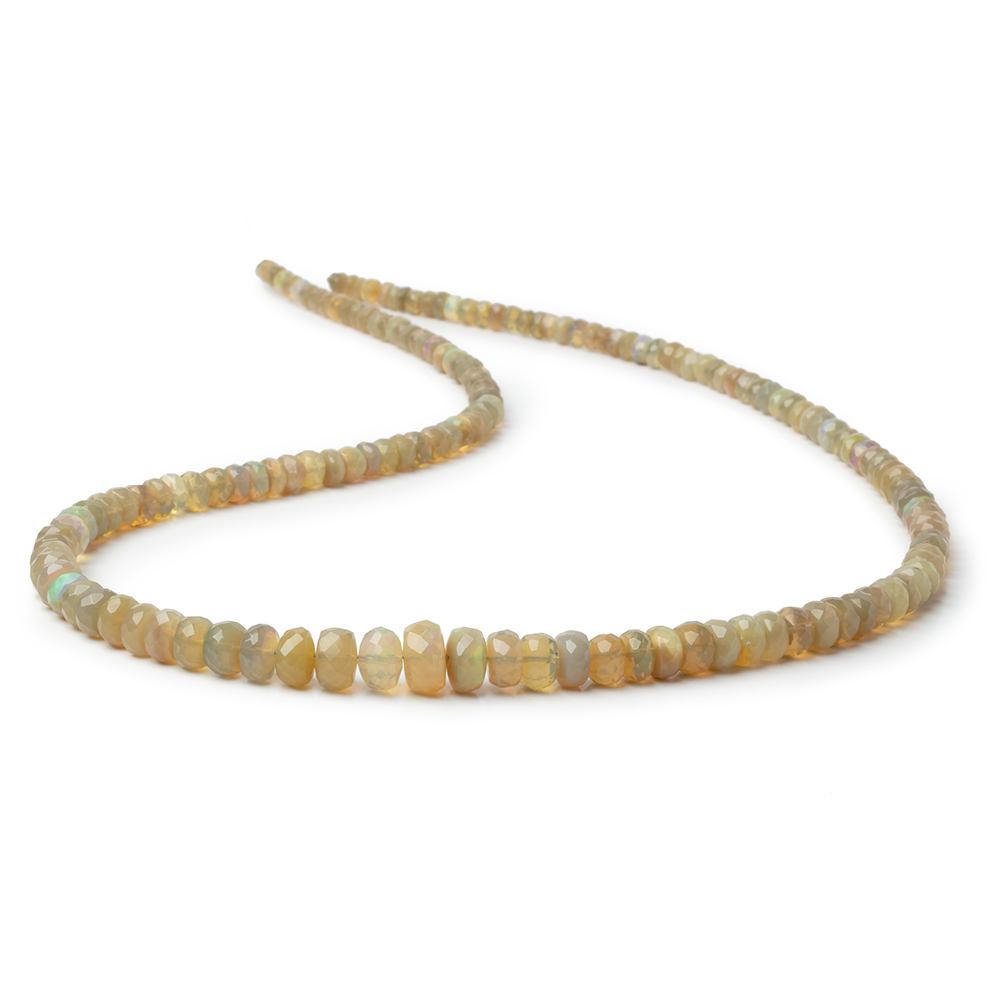3-8.5mm Ecru Ethiopian Opal Faceted Rondelles 18 inch 157 Beads