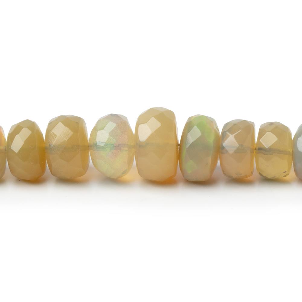 3-8.5mm Ecru Ethiopian Opal Faceted Rondelles 18 inch 157 Beads