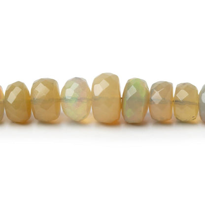 3-8.5mm Ecru Ethiopian Opal Faceted Rondelles 18 inch 157 Beads