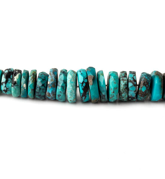 3-8mm Chinese Turquoise faceted heshi beads 17 inch 290 beads