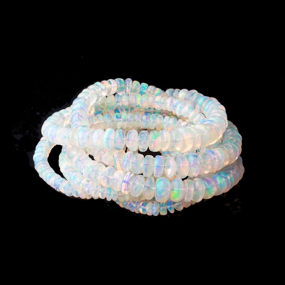 3-8mm Ethiopian Opal Plain Rondelle Beads 16 inch 166 pieces AA