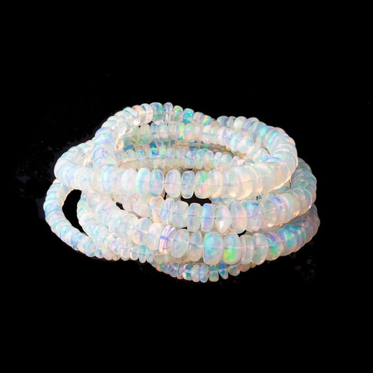 3-8mm Ethiopian Opal Plain Rondelle Beads 16 inch 166 pieces AA