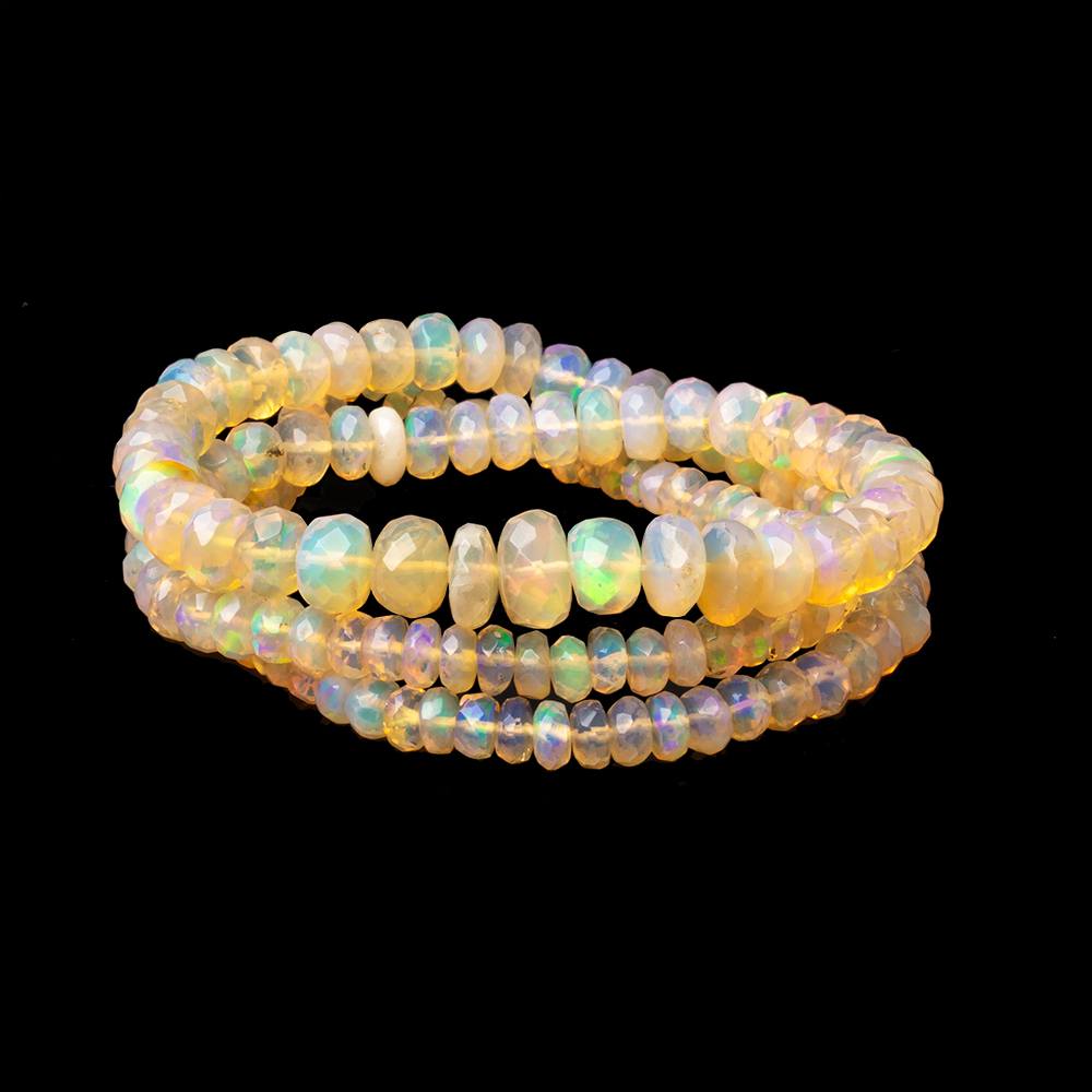 3-8mm Golden Ethiopian Opal Faceted Rondelles 17 inch 148 Beads AAA
