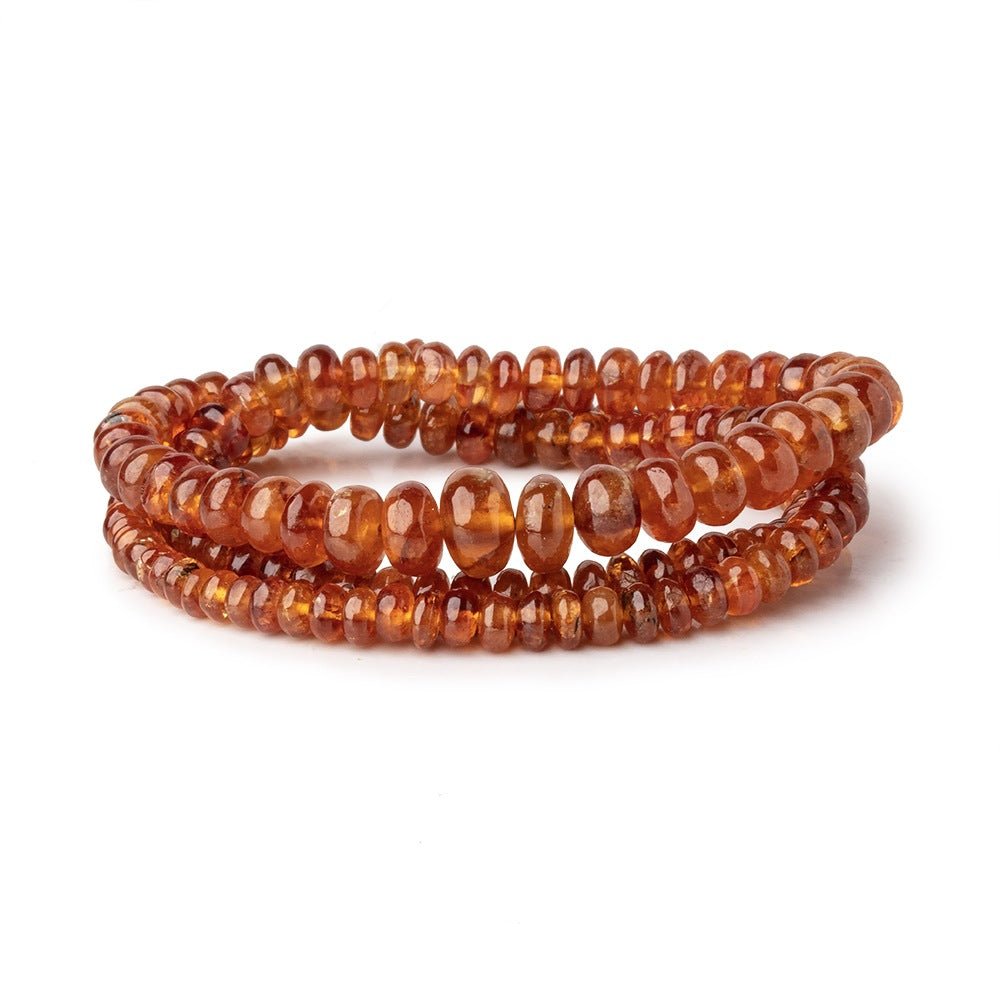 3-8mm Mandarin Garnet Plain Rondelle 14 inch 120 pieces