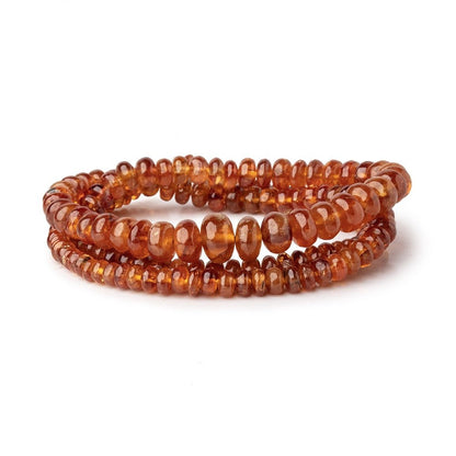 3-8mm Mandarin Garnet Plain Rondelle 14 inch 120 pieces