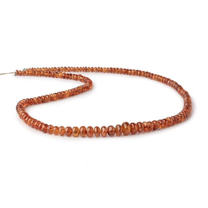 3-8mm Mandarin Garnet Plain Rondelle 14 inch 120 pieces