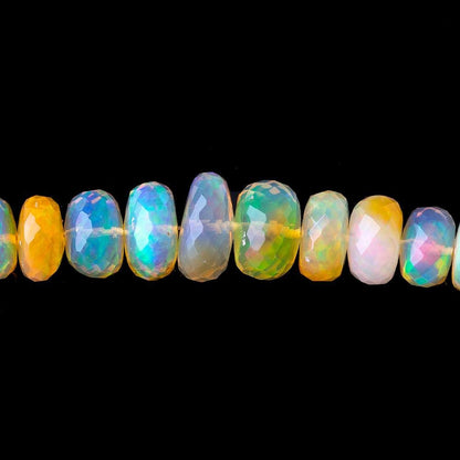 3-9mm Golden Ethiopian Opal Faceted Rondelles 16 inch 122 beads AAA