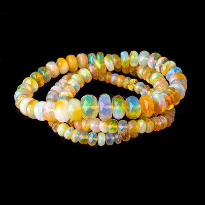3-9mm Golden Ethiopian Opal Faceted Rondelles 16 inch 122 beads AAA