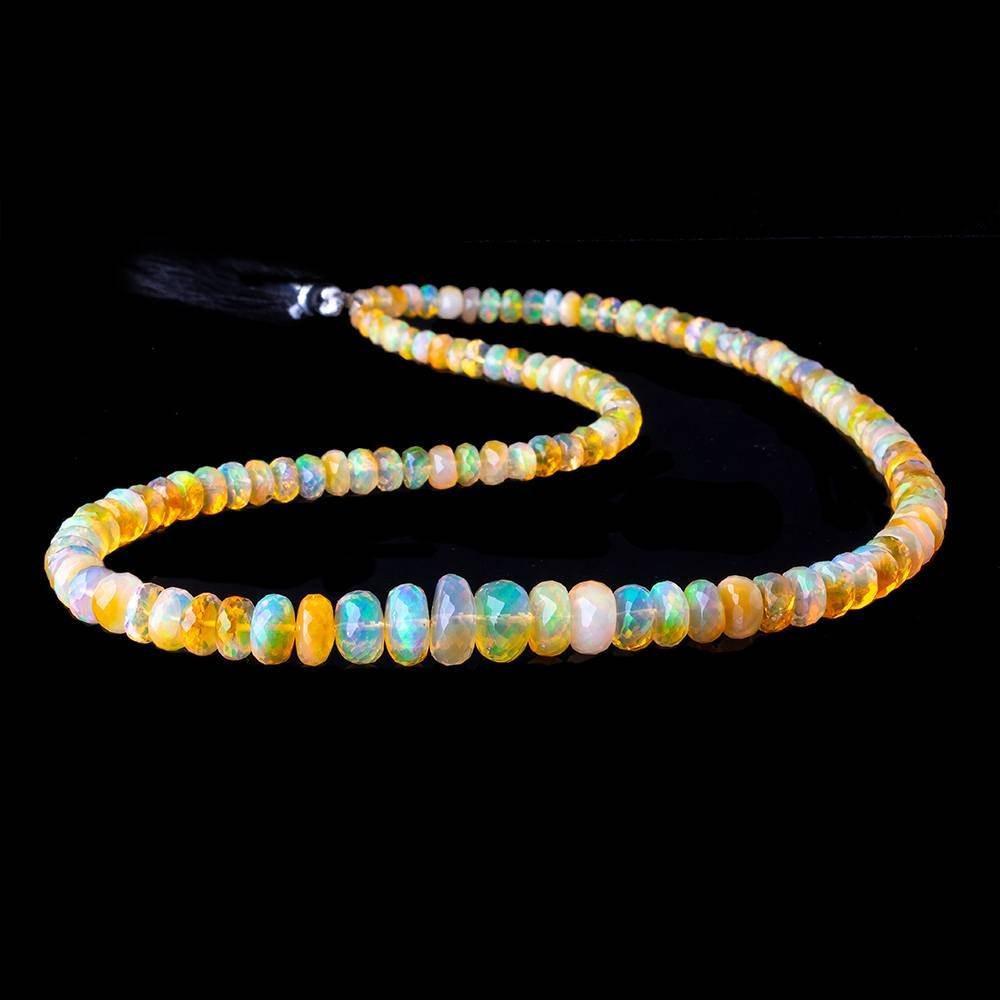 3-9mm Golden Ethiopian Opal Faceted Rondelles 16 inch 122 beads AAA
